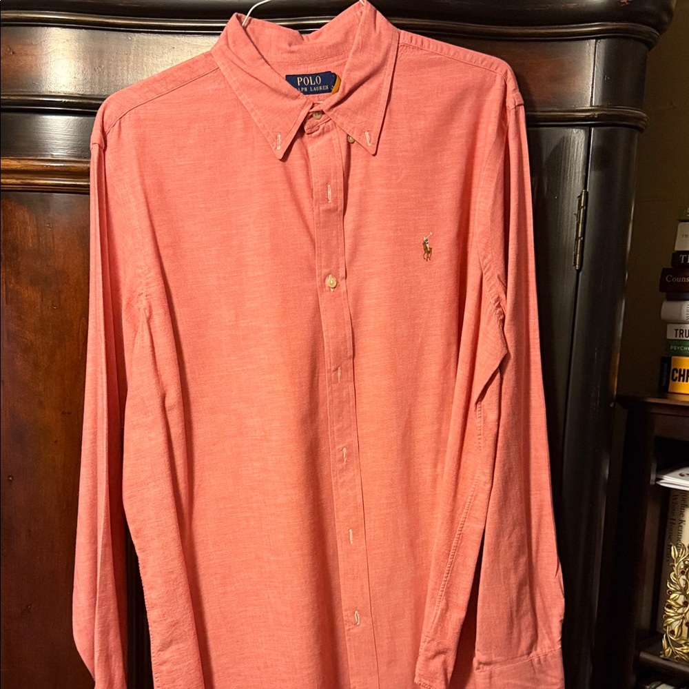 Polo by Ralph Lauren Men's Coral Button-Down Shirt
